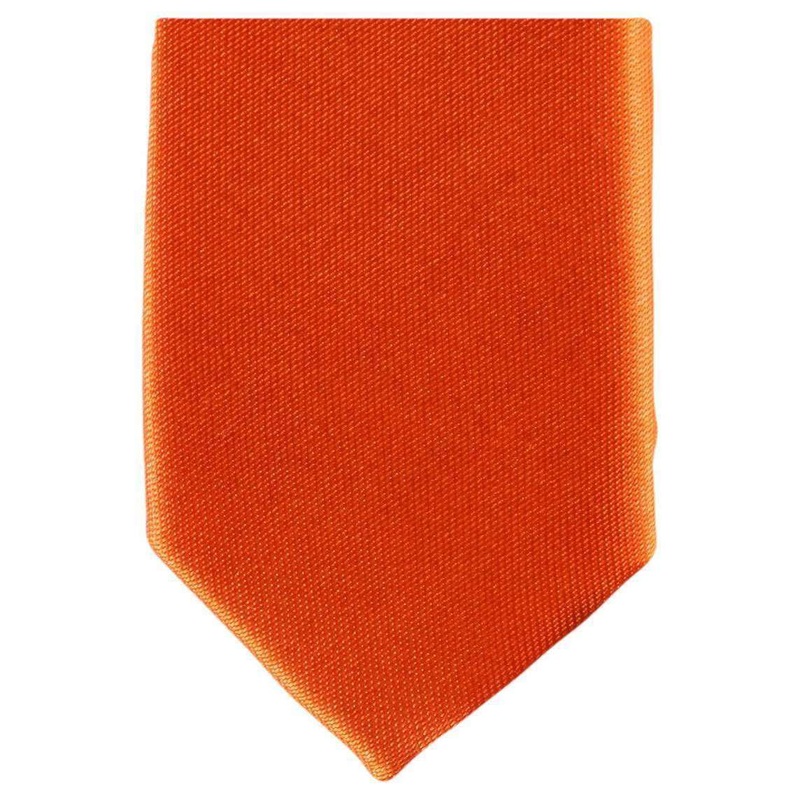 Knightsbridge Neckwear Skinny Polyester Tie – Bright Orange