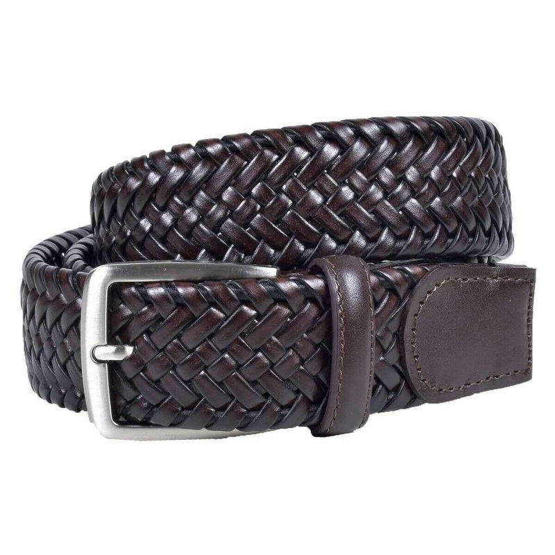 Miguel Bellido Classic Woven Leather Belt – Brown
