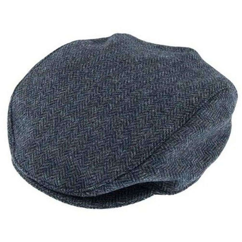 Dents Abraham Moon Tweed Flat Cap – Navy