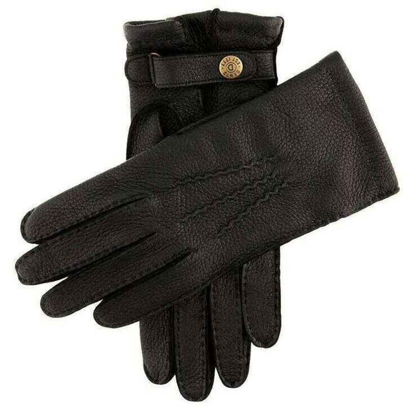 Dents Badminton Heritage Cashmere-Lined Leather Gloves – Black