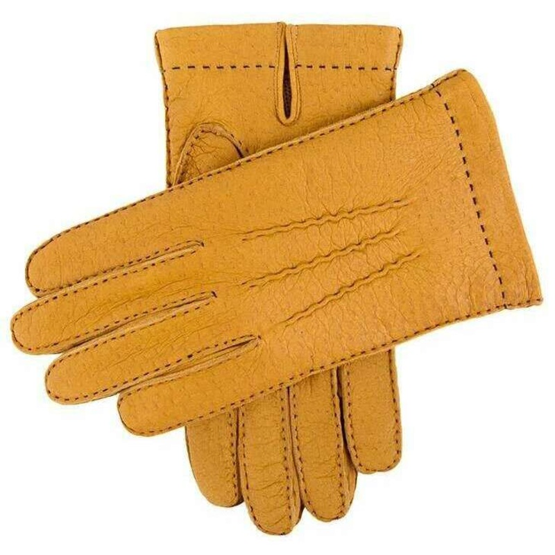 Dents Blenheim Heritage Cashmere-Lined Peccary Leather Gloves – Cork Yellow