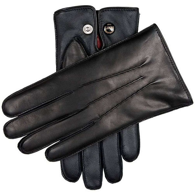 Dents Burton Touchscreen Leather Gloves – Black/Grey