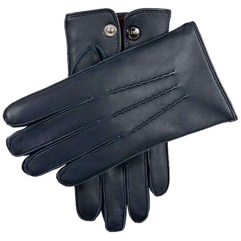 Dents Burton Touchscreen Leather Gloves – Navy/Grey