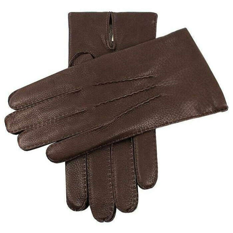 Dents Cambridge Cashmere-Lined Leather Gloves – Bark Brown