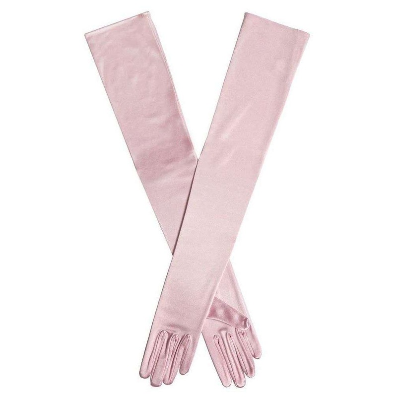 Dents Catherine Long Above Elbow Satin Gloves – Pink