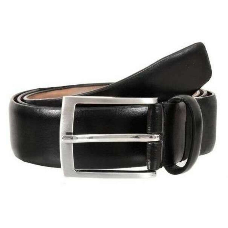 Dents Classic Leather Lined Belt – Black