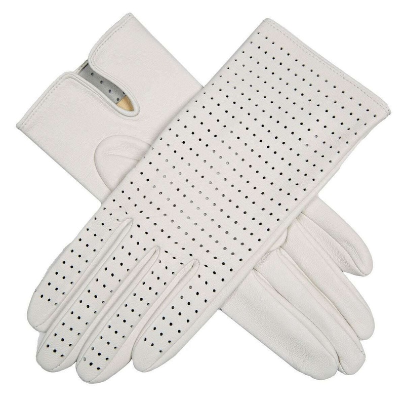 Dents Florence Perforated Leather Gloves – Pearl Cream