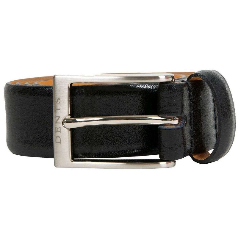 Dents Heritage Feather Edge Leather Belt – Black