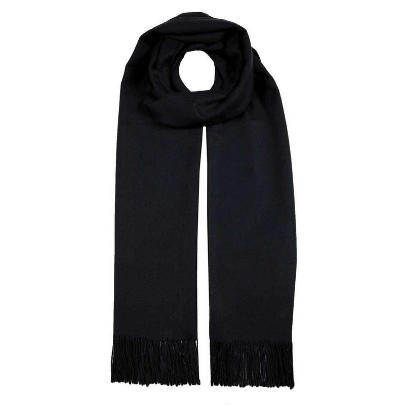 Dents Plain Pashmina Scarf – Black