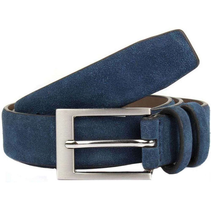 Dents Suede Belt – Navy