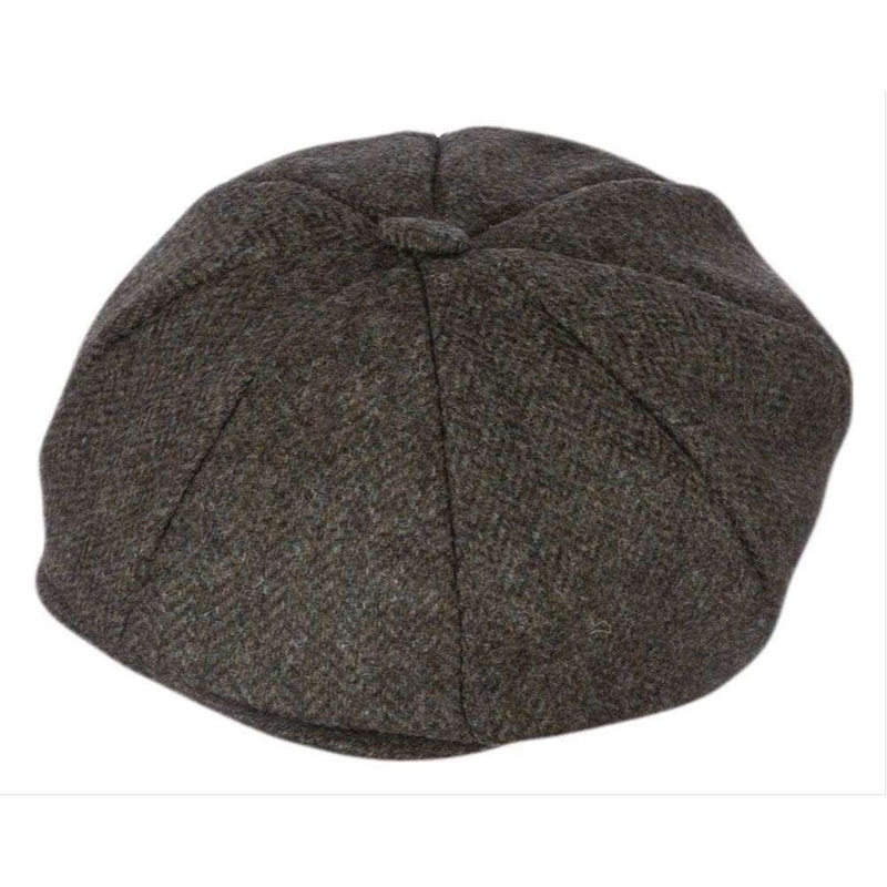 Dents Abraham Moon Tweed 8 Piece Cap – Pewter Grey