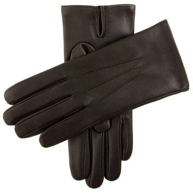 Dents Bath Cashmere-Lined Leather Gloves – Brown