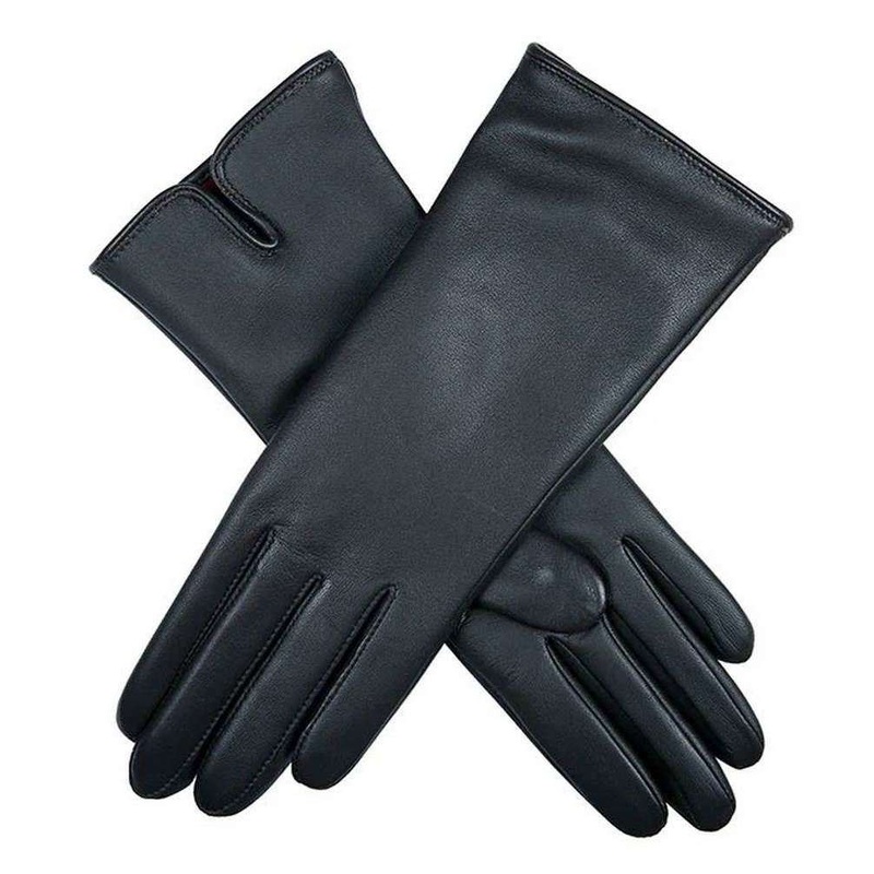 Dents Belfield Cashmere Lined Touchscreen Leather Gloves – Navy/Turquoise