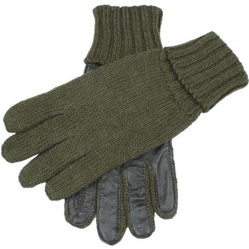 Dents Browning Knitted Shooting Leather Palm Gloves  – Olive