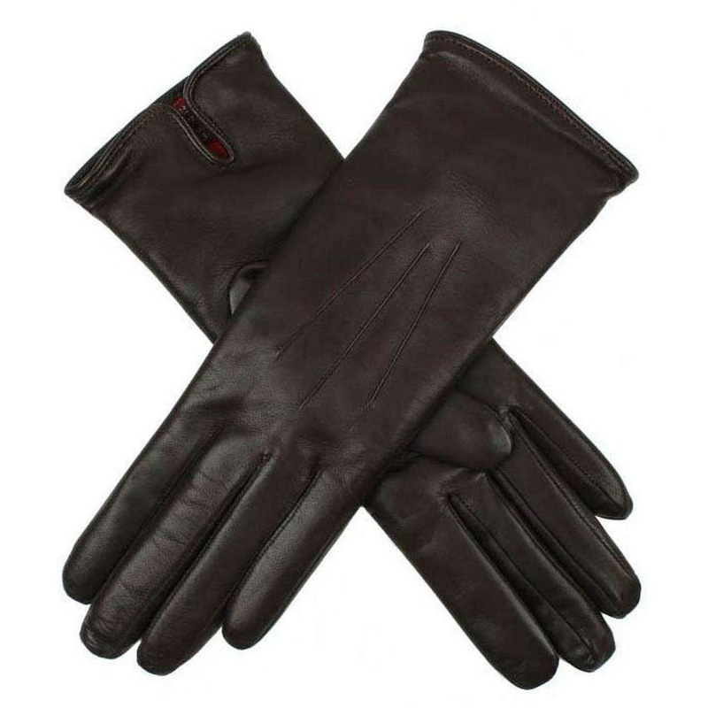 Dents Charlcote Cashmere Lined Gloves – Mocca Brown/Saffron Orange