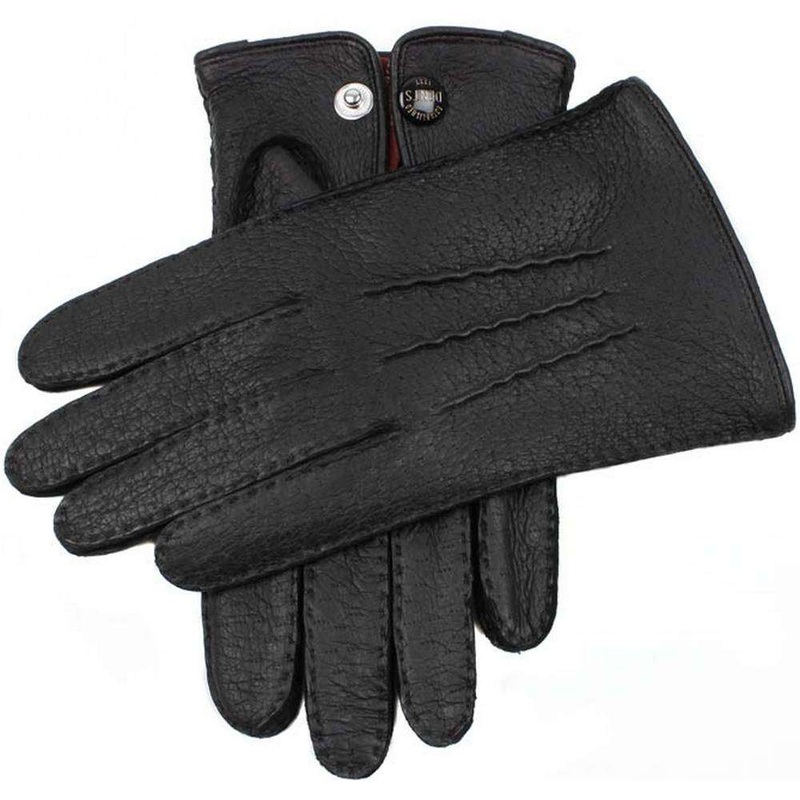 Dents Clifton Unlined Peccary Leather Gloves – Black