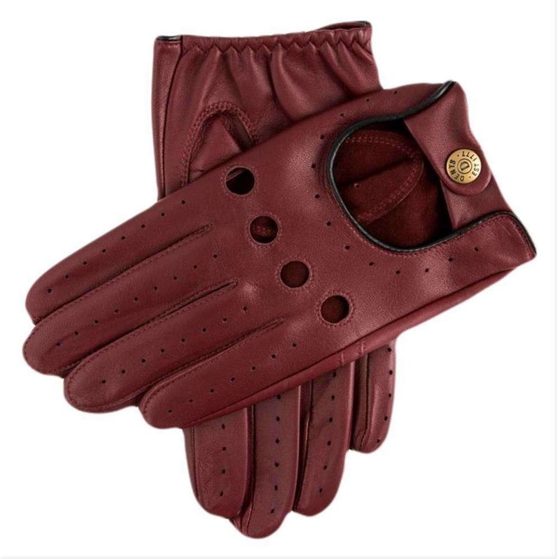 Dents Delta Classic Leather Driving Gloves – Wine/Black