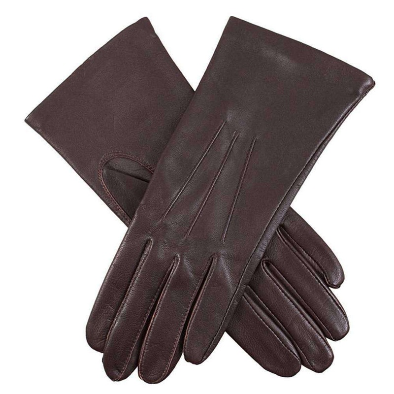 Dents Elizabeth Silk Lined Smooth Grain Leather Gloves – Mocca
