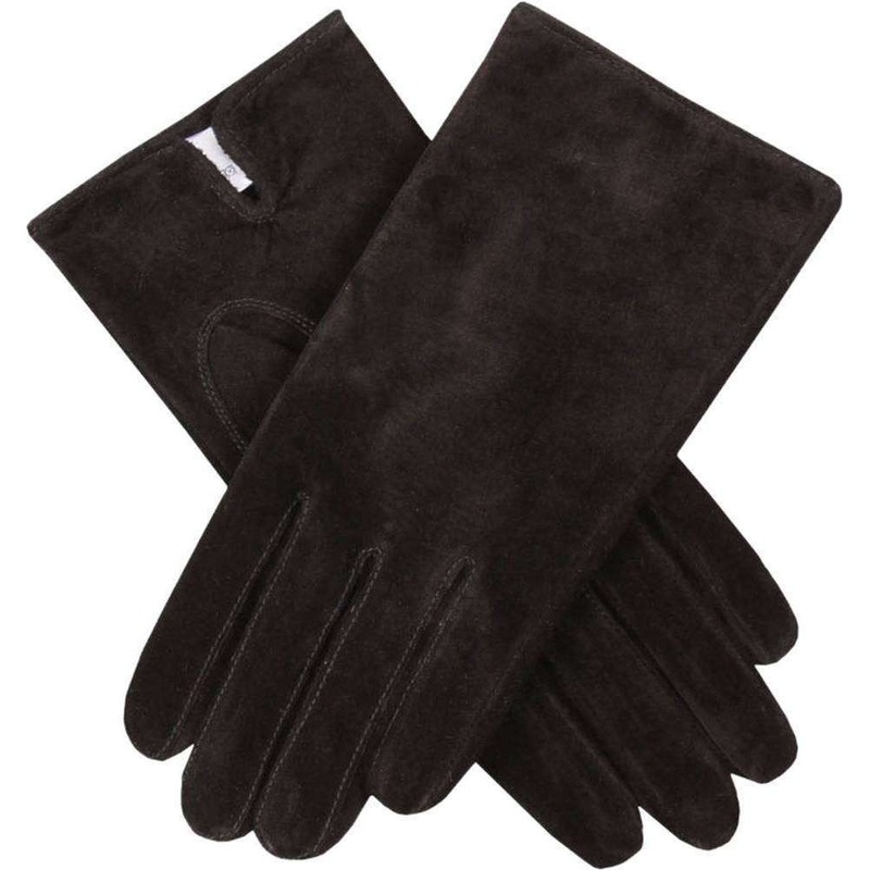 Dents Emily Plain Suede Gloves – Black