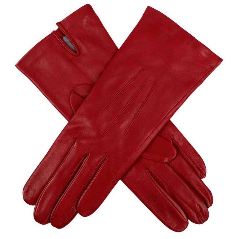 Dents Felicity Silk Lined Plain Hairsheep Leather Gloves – Berry