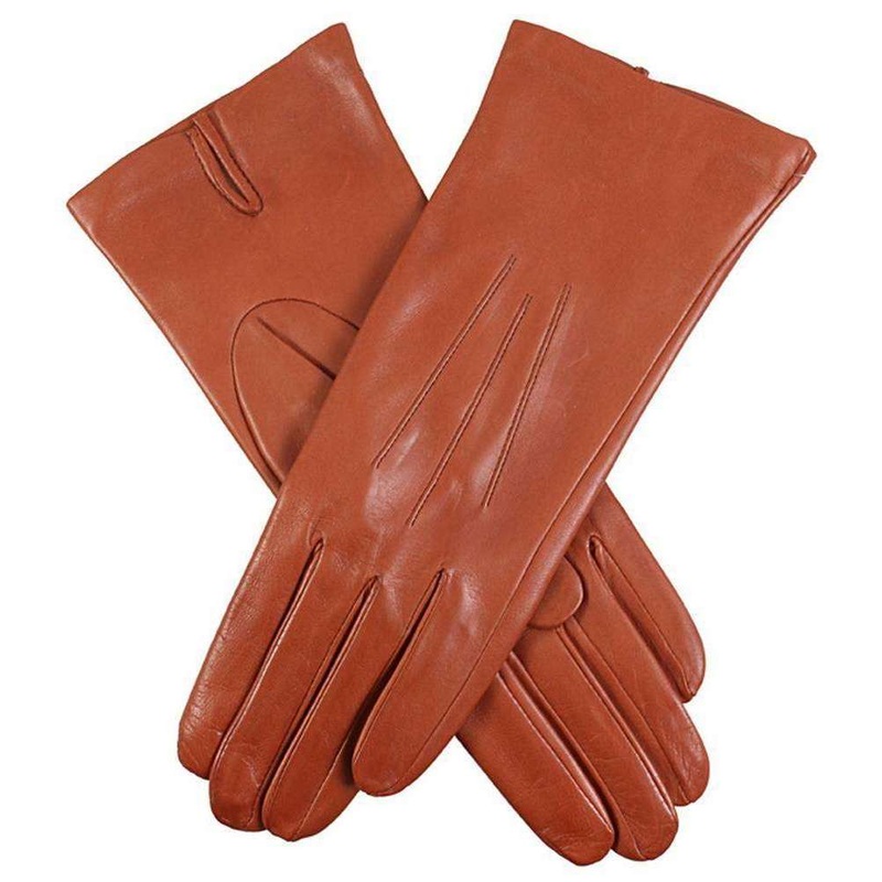 Dents Felicity Silk Lined Plain Hairsheep Leather Gloves – Cognac