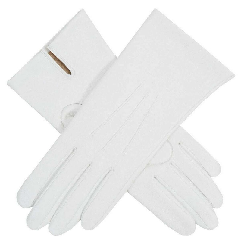 Dents Felicity Three-Point Silk Lined Leather Gloves – Pearl Cream