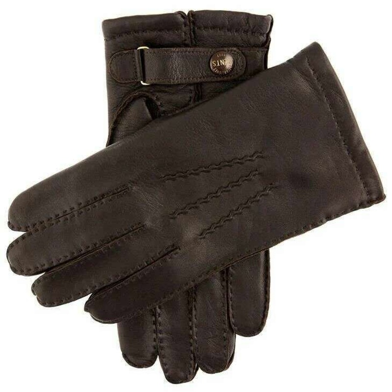 Dents Rushton Heritage Cashmere-Lined Leather Gloves – Brown
