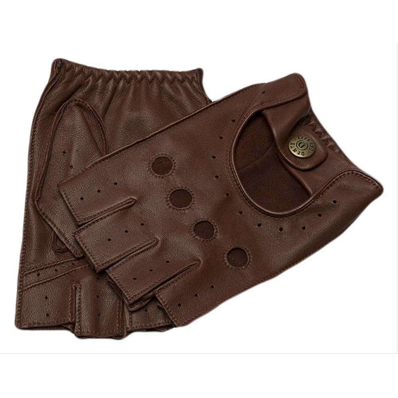 Dents Snetterton Cut Off Finger Leather Driving Gloves – English Tan