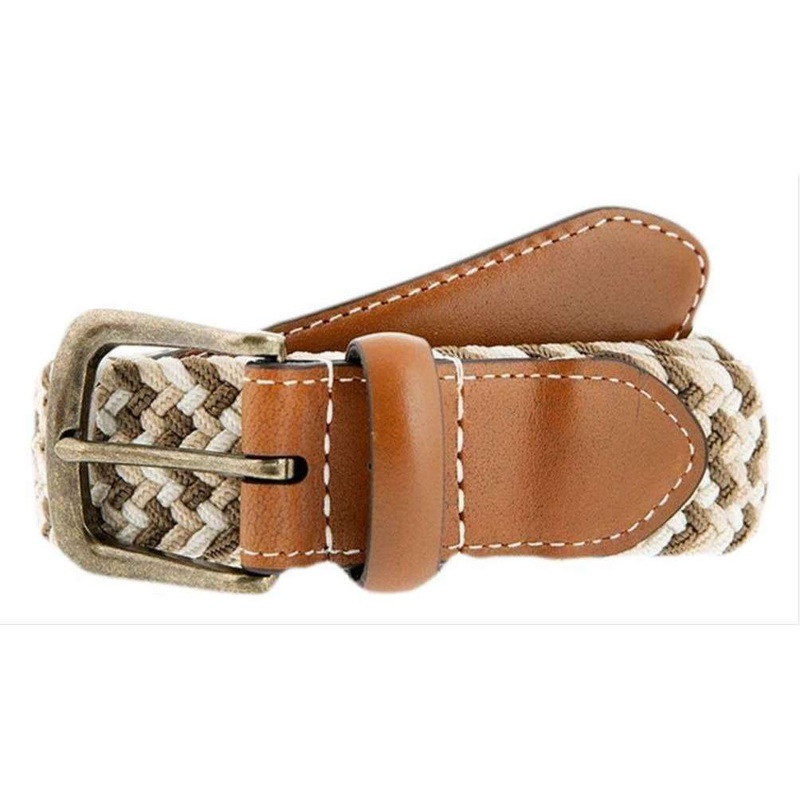 Dents Stretch Elastic Webbing Belt – Camel/Ivory