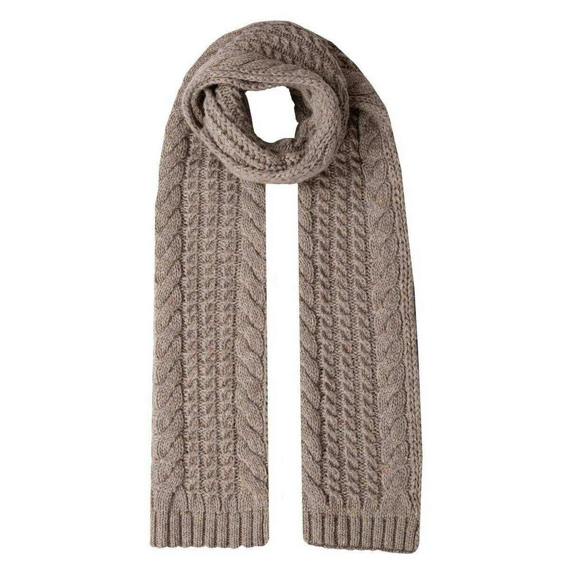 Dents Cable Knit Marl Scarf – Oatmeal Beige