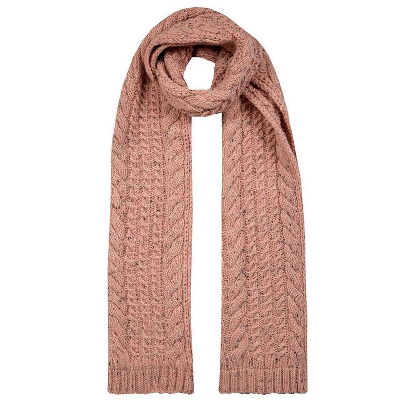 Dents Cable Knit Marl Scarf – Powder Pink