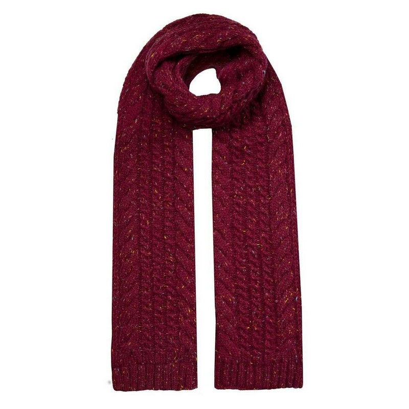Dents Cable Knit Marl Scarf – Shiraz Purple