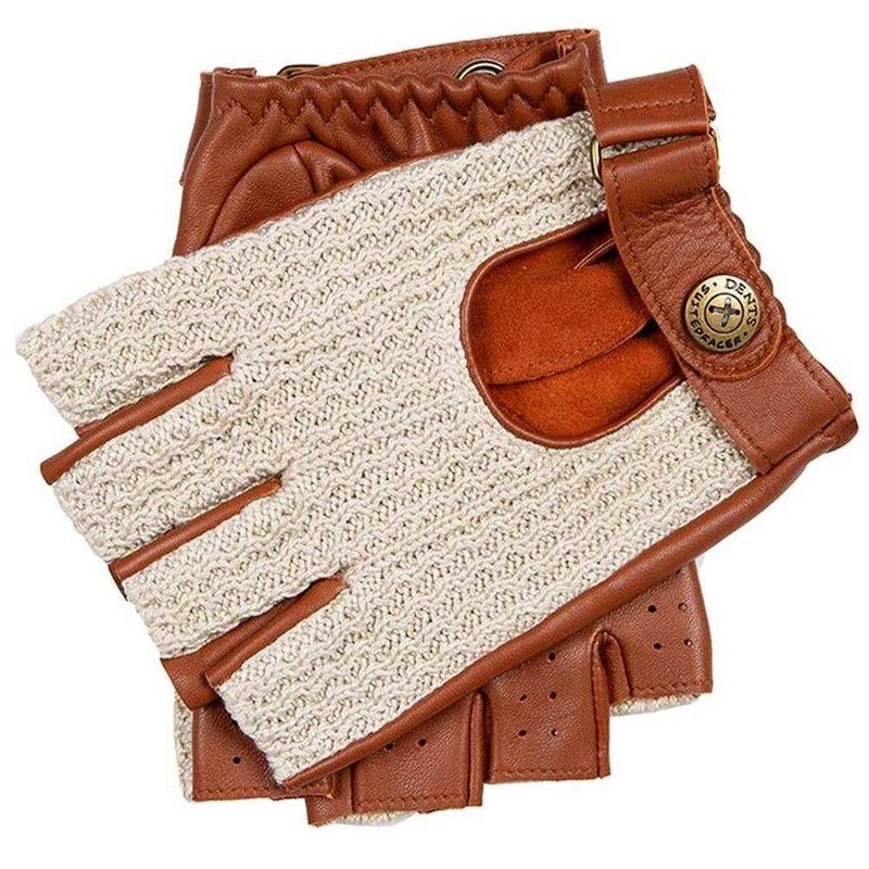 Dents Cleave Crochet Fingerless Driving Gloves – Highway Tan