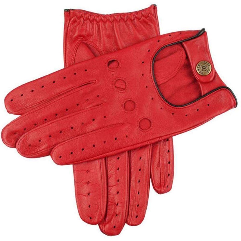 Dents Delta Hairsheep Leather Classic Driving Gloves – Berry/Black