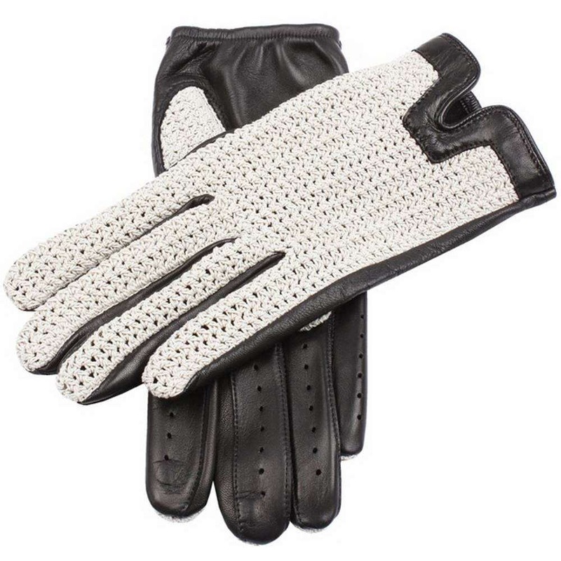 Dents Donnington Crochet Back Driving Gloves – Black