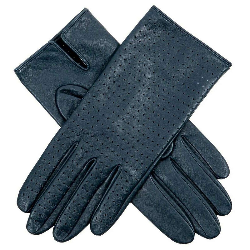 Dents Florence Perforated Leather Gloves – Navy