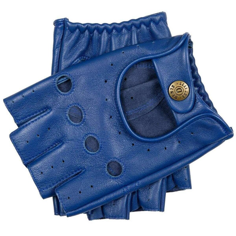 Dents Snetterton Fingerless Leather Driving Gloves – Royal Blue