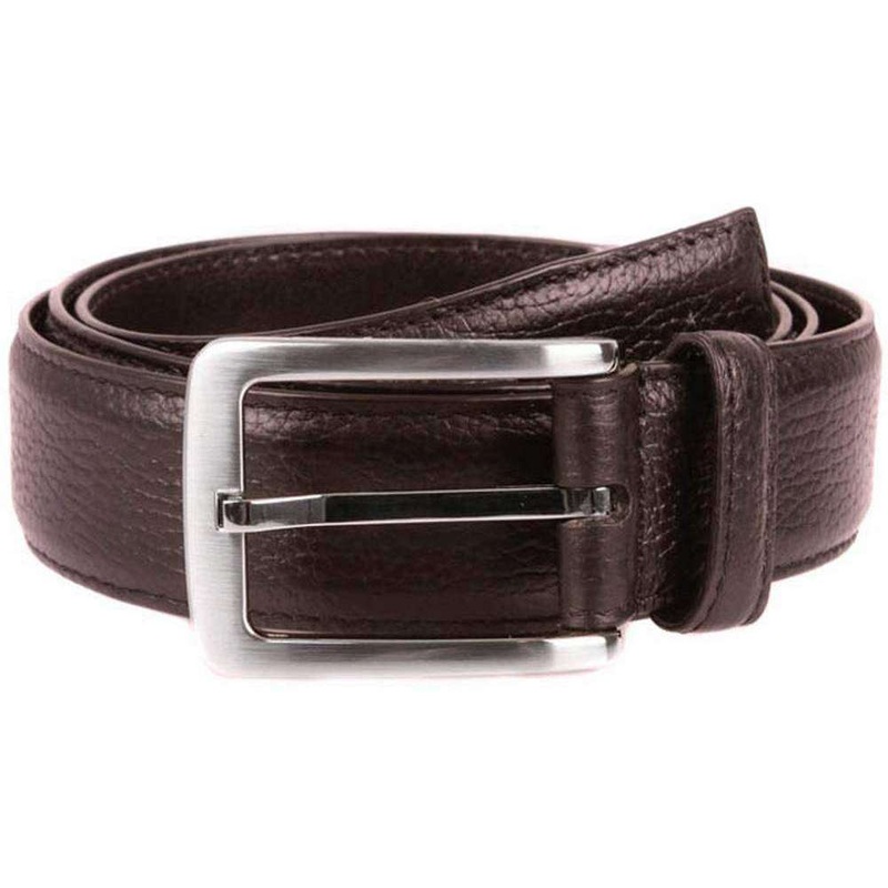 Dents Textured Leather Belt – Brown