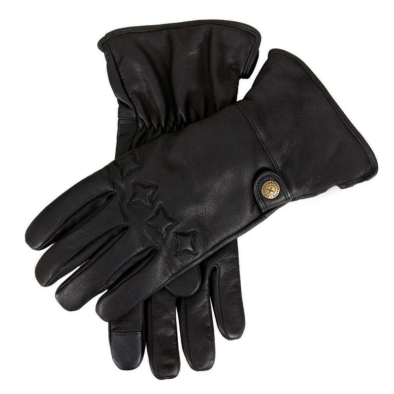 Dents The Suited Racer Wanderer Touchscreen Water Resistant Leather Gauntlet Gloves – Black