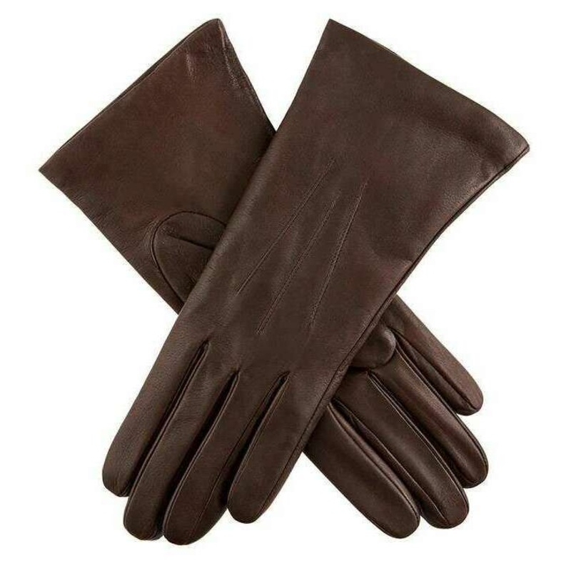 Dents Tina Three-Point Cashmere-Lined Shorter Finger Leather Gloves – Mocca Brown
