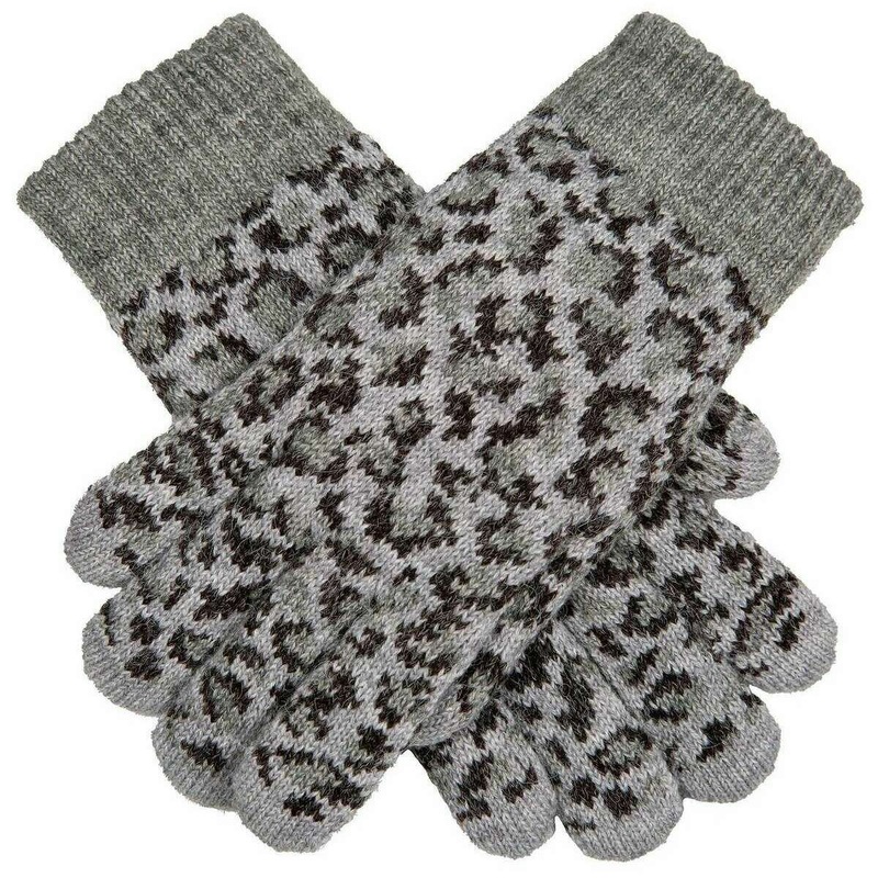 Dents Animal Print Gloves – Dove Grey