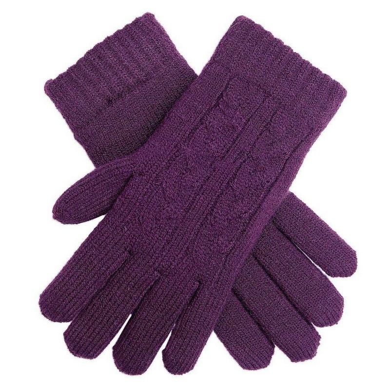 Dents Cable Knit Gloves – Amethyst Purple