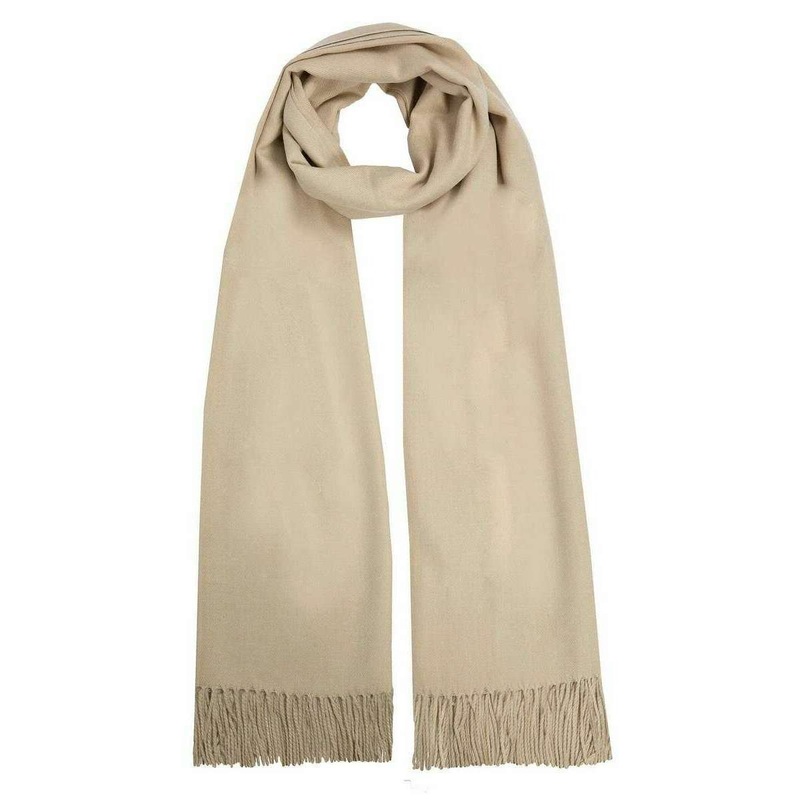 Dents Plain Pashmina Scarf – Oat Beige