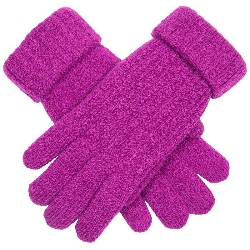 Dents Ribbed Knit Gloves – Orchid Purple