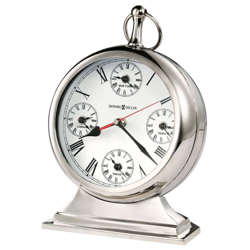 Howard Miller Global Time Mantel Clock – Nickel