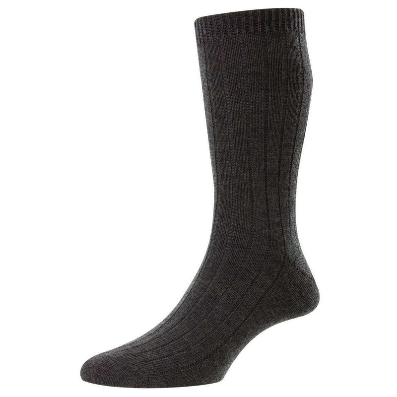 Pantherella Packington Merino Wool Socks – Dark Grey Mix