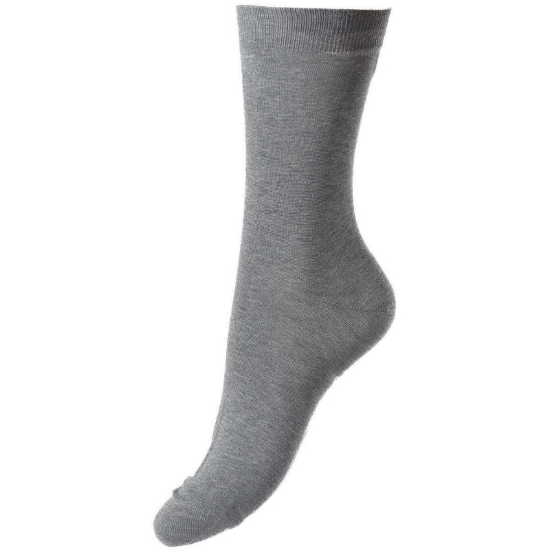 Pantherella Poppy Flat Knit Cotton Lisle Socks – Mid Grey Mix