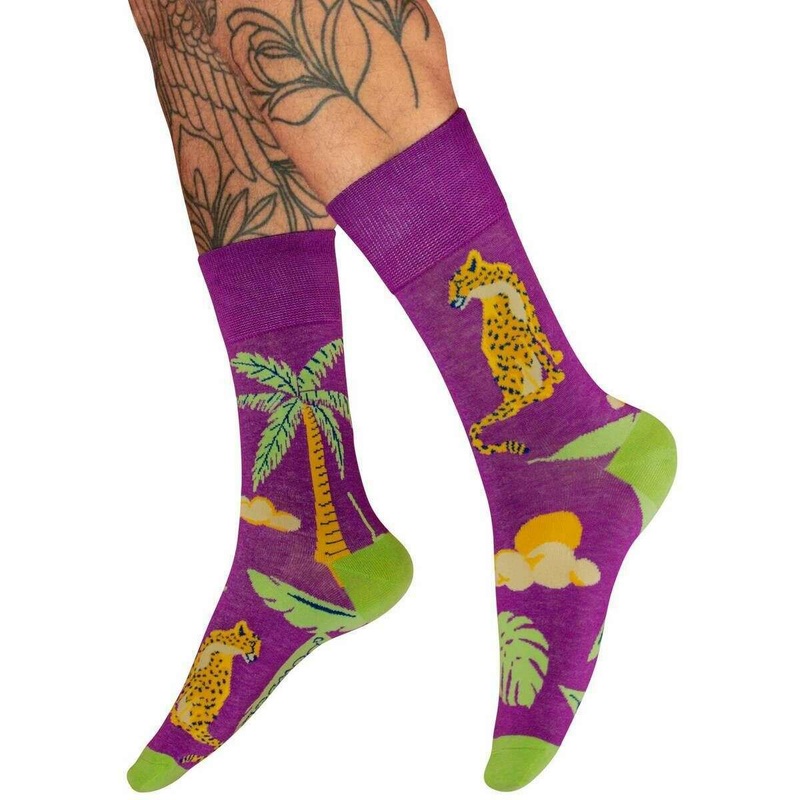 Powder Chilled Cheetah Socks – Lavender Purple