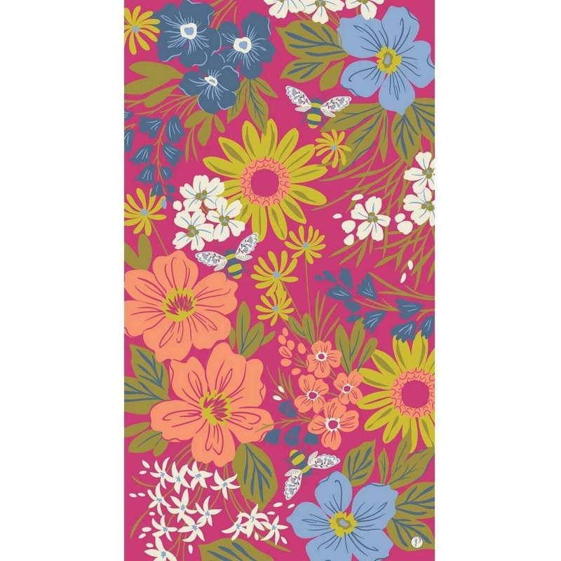 Powder Hedgerow Honey Bees Print Scarf – Pink/Green/Blue