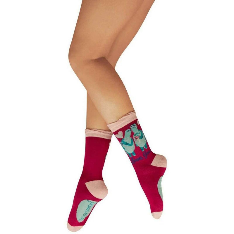 Powder Love You Long Time Tortoises Ankle Socks – Fuchsia Pink